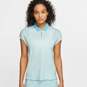 Womens Dry Ace Summer Jacquard Golf Polo Topaz Mist - Summer